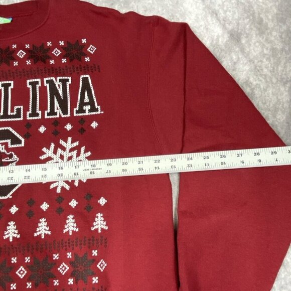 VTG Carolina Gamecocks Champion Sweatshirt Adult Large Red Holiday Vibes Snow - Picture 8 of 10